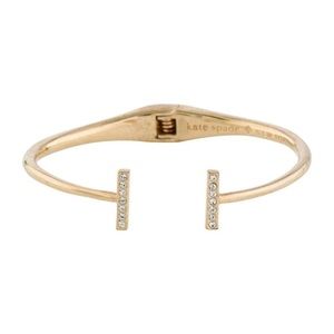 NEW KATE SPADE DAINTY SPARKLERS CRYSTAL BAR CUFF BRACELET